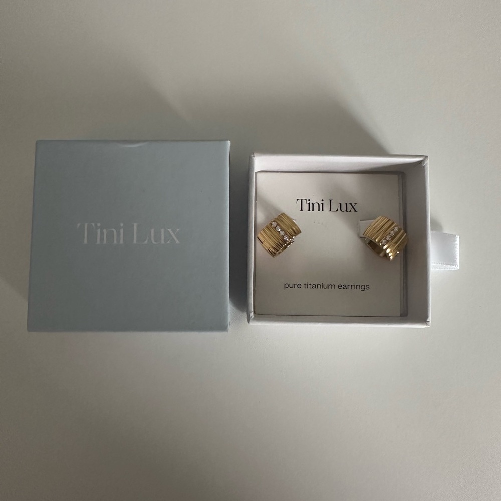 Tini Lux Gold Titanium Hoops